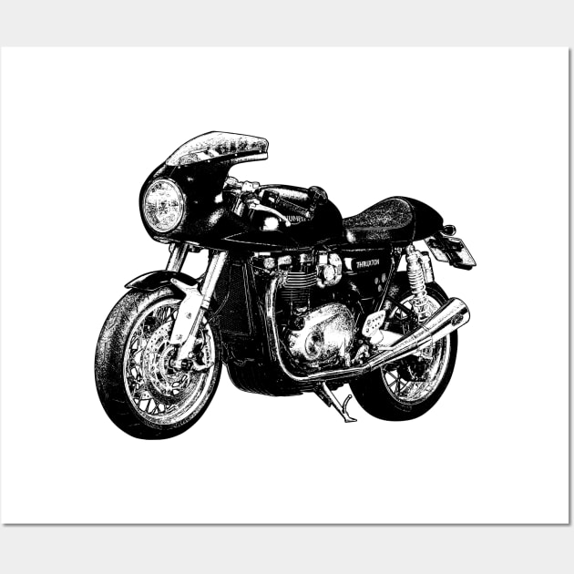 Thruxton R Cafe Racer Sketch Art Wall Art by KAM Std